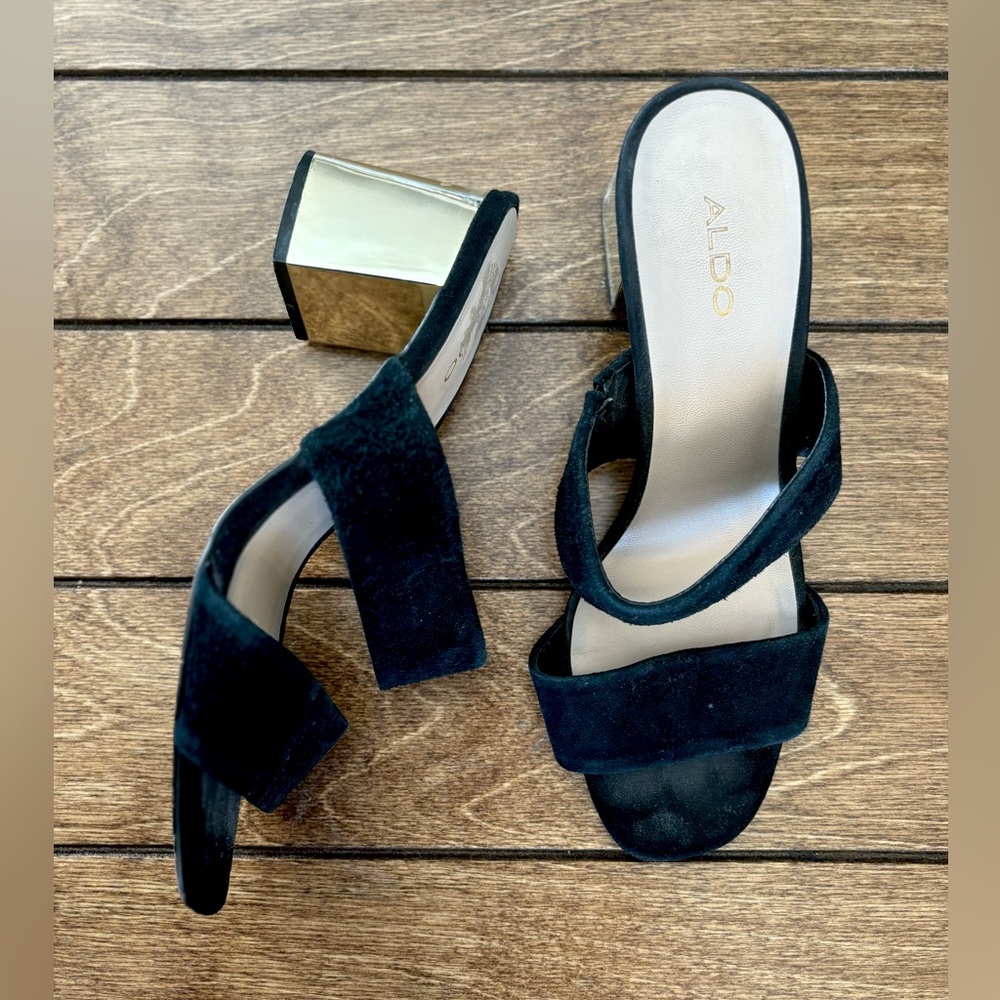ALDO Gold Block Heels